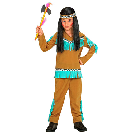 Traje Indio Marrón Azul Niño 3 piezas