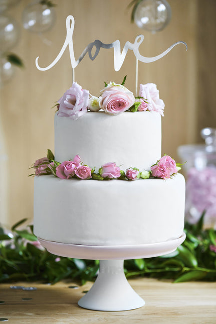 Adorno para tarta Love Plata 17cm