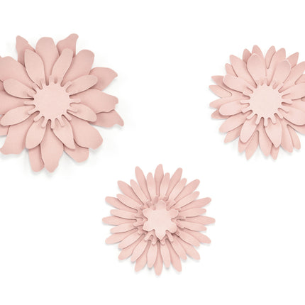 Flores de Papel Rosa Pastel 3pcs