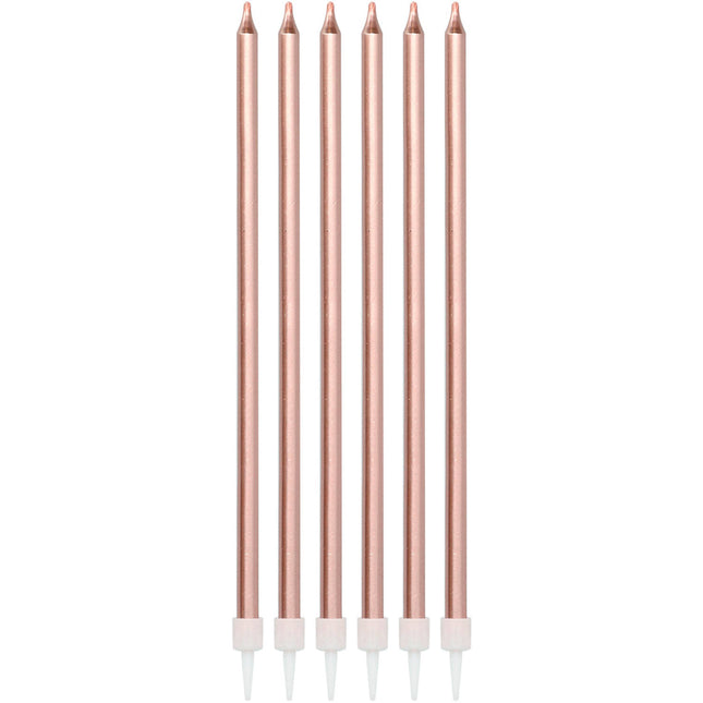 Velas Oro Rosa 15cm 16uds