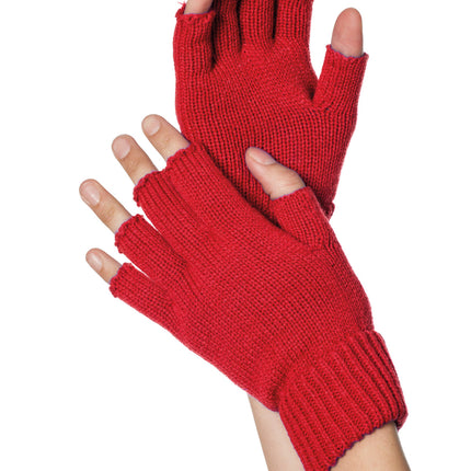 Guantes rojos sin dedos