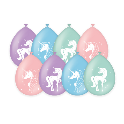 Globos Unicornio Colores 30cm 8pcs