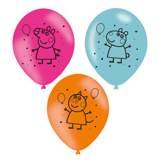 Globos Peppa Pig 23cm 6pcs
