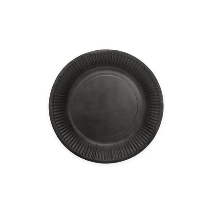 Platos Negros Papel 18cm 8ud