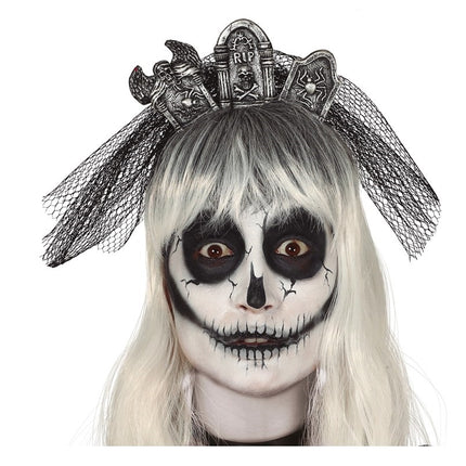 Diadema Halloween Lápidas Velo