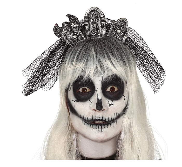 Diadema Halloween Lápidas Velo