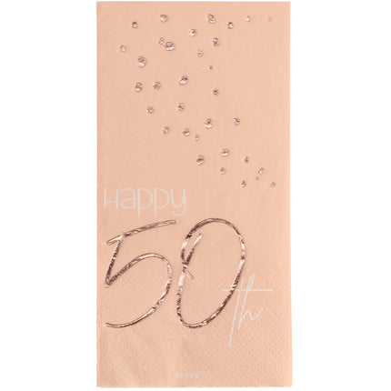 Servilletas 50 Años Oro Rosa 33cm 10pcs