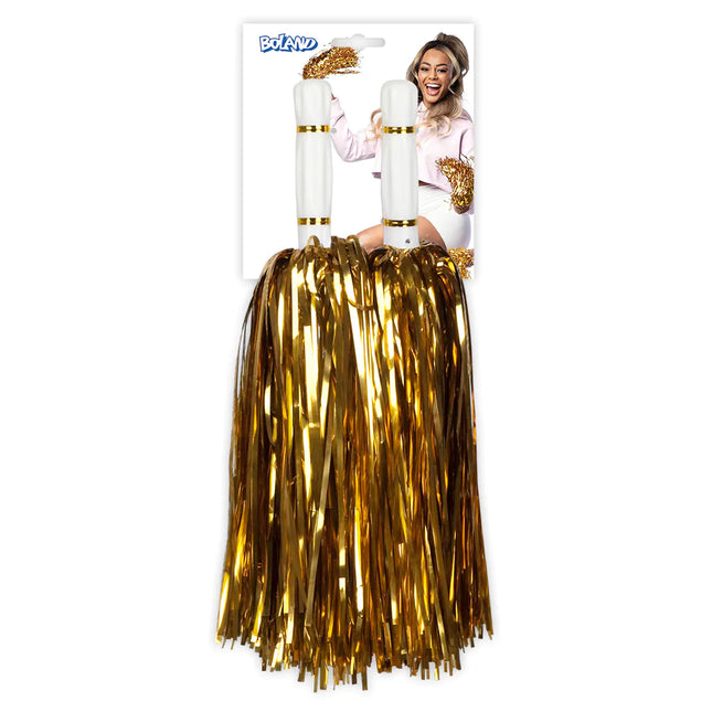 Pompones Metálicos Dorados