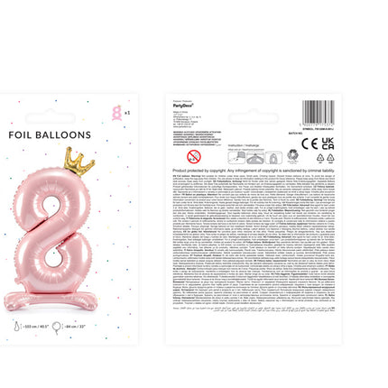 Globo Figura 8 Rosa Claro Estándar Vacío 84cm