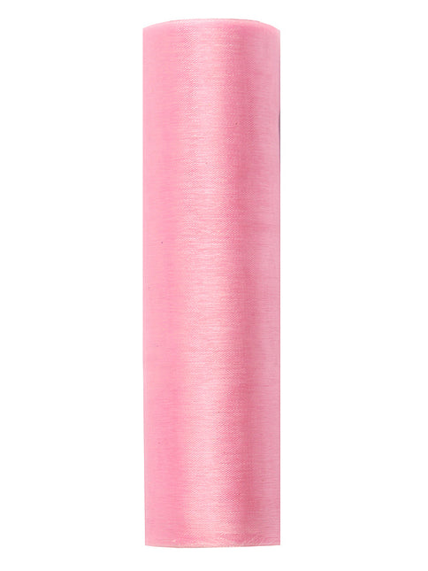 Tela de Organza rosa claro 16cm 9m