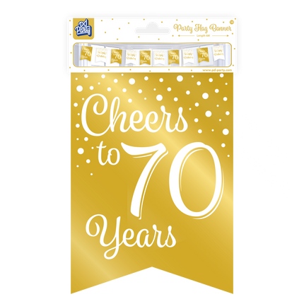 Estandarte 70 Años Oro Blanco 6m