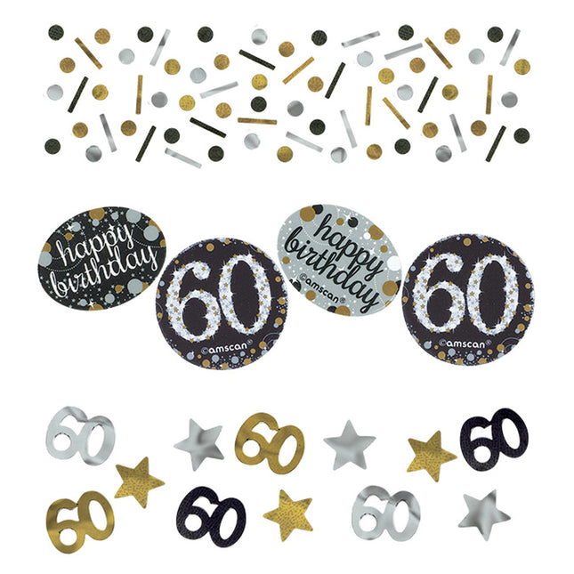 Confeti de mesa 60 Años Feliz Cumpleaños 34gr