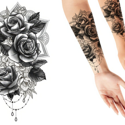 Rosas de tatuaje falsas 30 cm