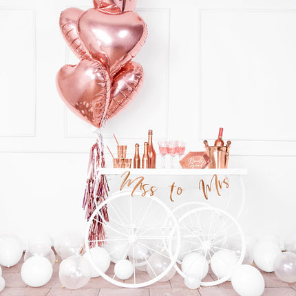 Globo de Helio Corazón Oro Rosa Vacío 45cm