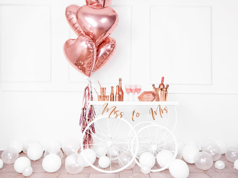 Globo de Helio Corazón Oro Rosa Vacío 45cm
