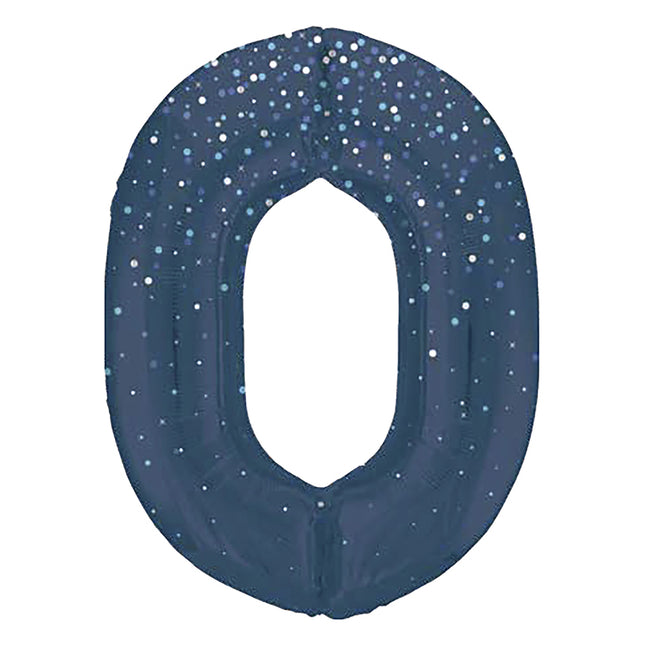 0 Año Figura Globo Azul Oscuro Lunares 86cm