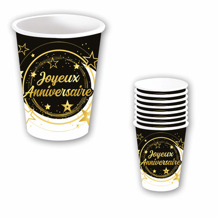 Tazas Joyeux Anniversaire 240ml 6pcs