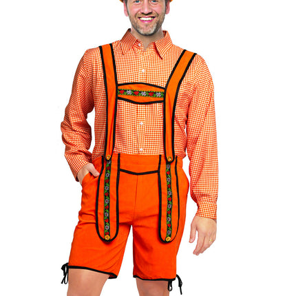 Pantalón Corto Johann Lederhosen Naranja Hombre