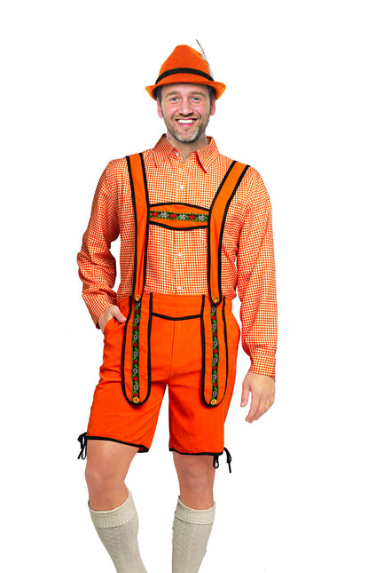 Pantalón Corto Johann Lederhosen Naranja Hombre