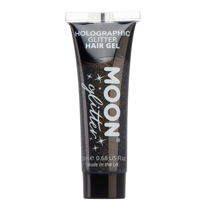 Gel para el pelo con purpurina holográfica Moon Glitter Negro 20ml