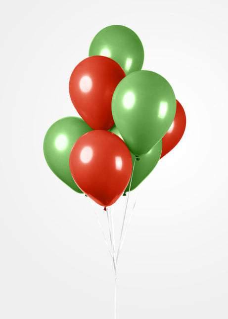 Globos Rojo Verde 30cm 10pcs