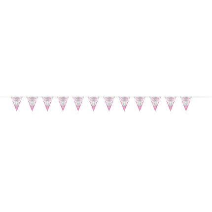 Guirnalda rosa para fiesta de bautizo 2,74 m