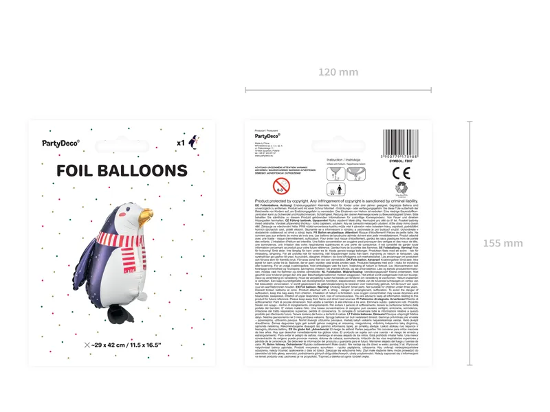 Globo de Helio Pingüino Vacío 42cm