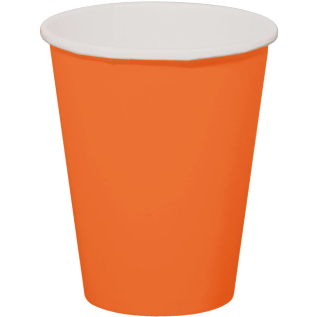 Vasos Naranja Cartón 350ml 8uds.