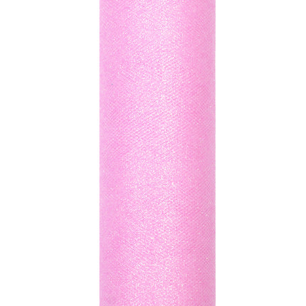 Rollo Tul Rosa Claro Purpurina 15cm 9m