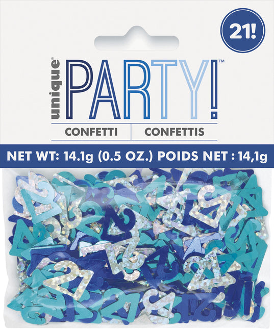 21 Años Bolsa Confetti Azul 14gr