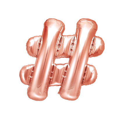 Globo Letra # Oro Rosa Vacío 35cm