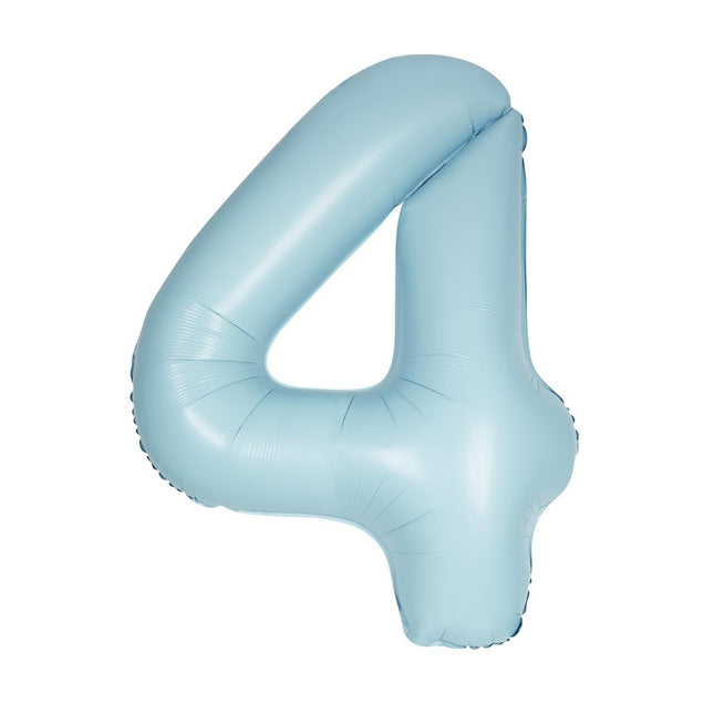 Globo Figura Azul 4 Años Mate 86cm