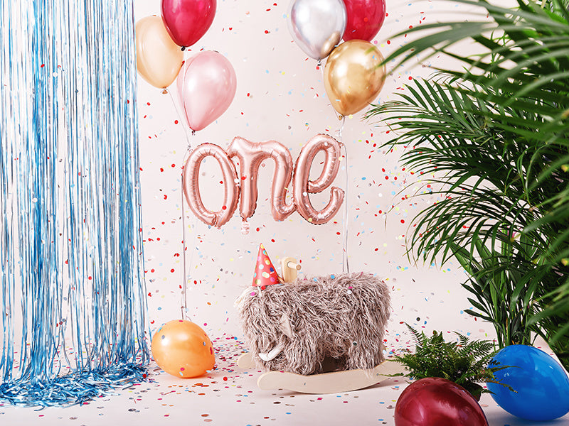 Set Globos Letra Uno Oro Rosa Vacío 66cm