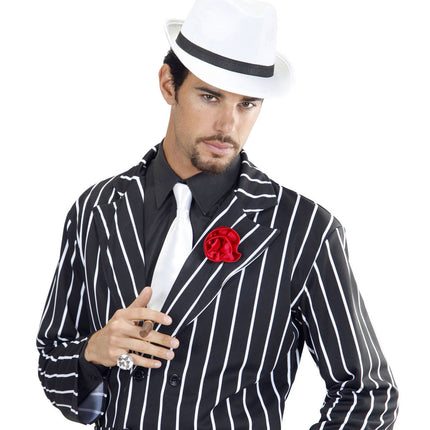 Sombrero Blanco Con Banda Negra