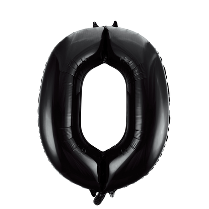 Globo Foil Figura 0 Negro XL 86cm vacío