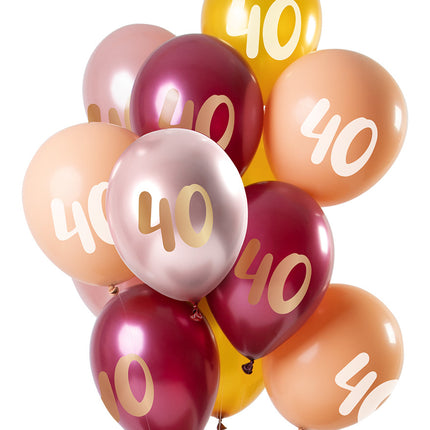 Globos 40 Años Rosa 30cm 12pcs