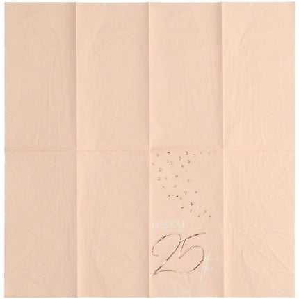 Servilletas 25 Años Oro Rosa 33cm 10pcs