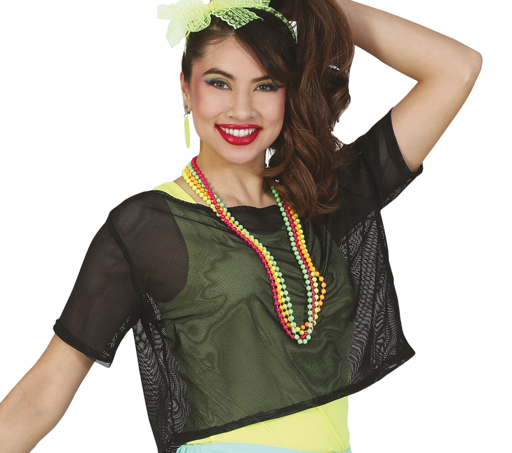 Camiseta de rejilla Negra Corta L