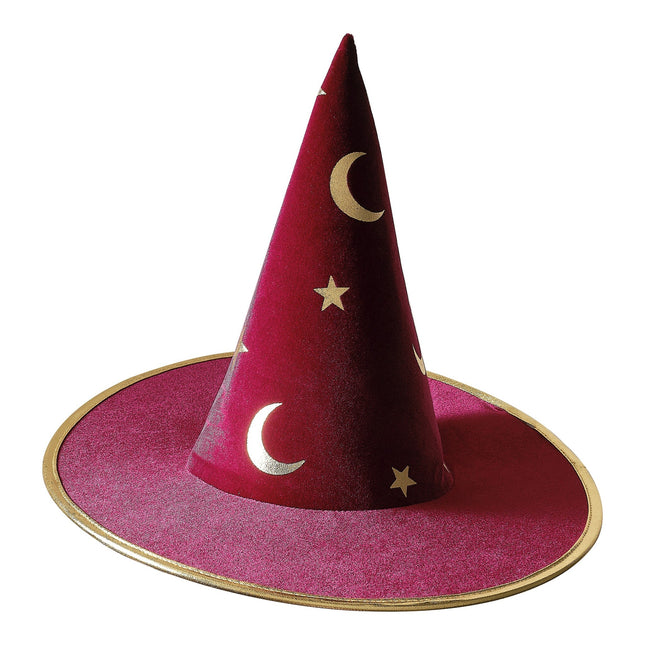 Sombrero de Bruja de Halloween Rojo Burdeos Niño