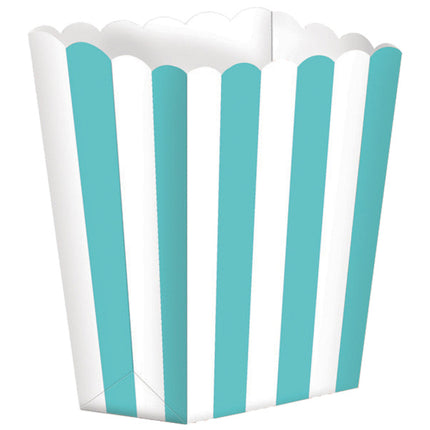 Bandejas para palomitas turquesa a rayas 5pcs