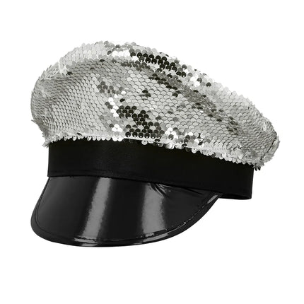 Gorro Negro Plata Lentejuelas