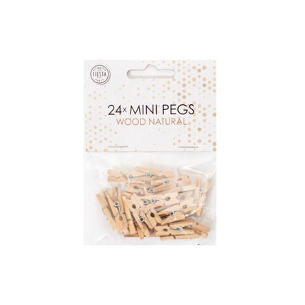 Mini clavijas de madera 24 uds.