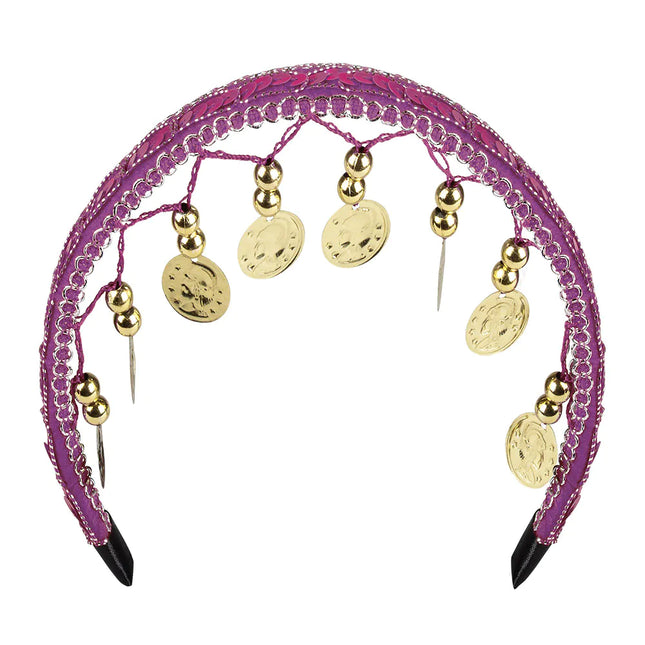 Juego de accesorios Bailarina del vientre morada 4 piezas