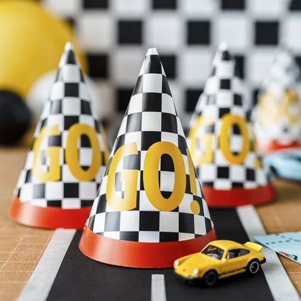 Sombreros de fiesta de carreras 16cm 6pcs