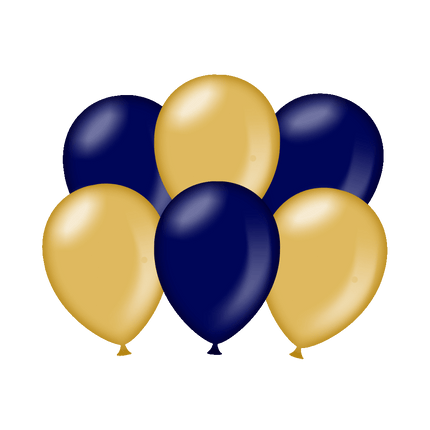 Globos Azul Oro Metálicos 30cm 6pcs