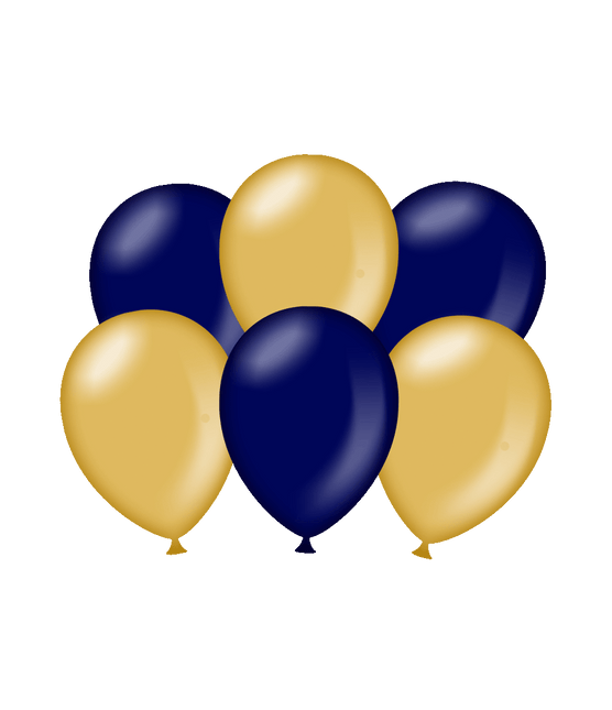Globos Azul Oro Metálicos 30cm 6pcs