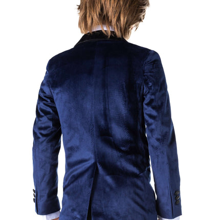 Blazer de terciopelo azul oscuro chico <tc>OppoSuits</tc>