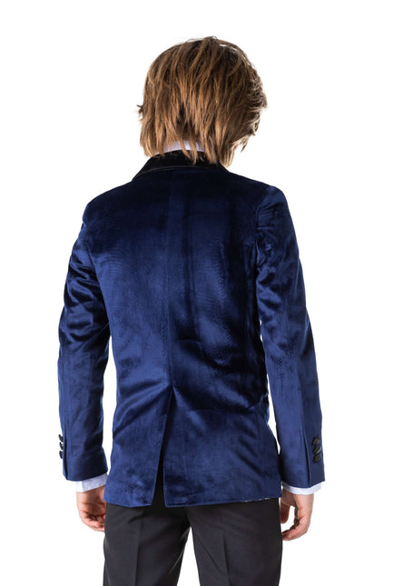 Blazer de terciopelo azul oscuro chico <tc>OppoSuits</tc>