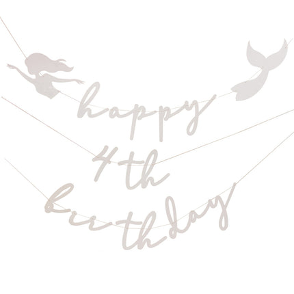 Guirnalda Letra Feliz Cumpleaños Personalizable Sirena 1,15m