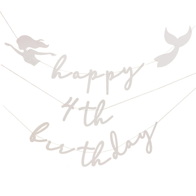 Guirnalda Letra Feliz Cumpleaños Personalizable Sirena 1,15m
